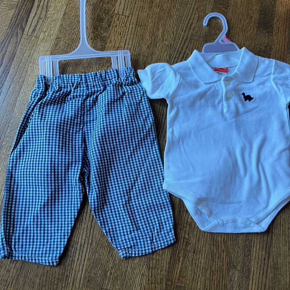 Gingham Boys Set, 6-9mos., NWT